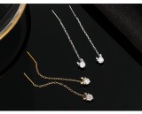 Cumpara ieftin Cercei Lungi din Argint 925 , zWinter Reindeer, , Tip Lant cu Zirconiu E i Detaliu Coarne de Ren