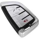 Carcasa Cheie Auto Techstar&reg; compatibila cu BMW, Seria 1,2,3,4,5,6,7, X, 4 Butoane, Cu Lama, Argintiu