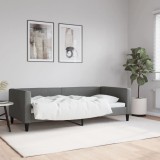 VidaXL Cadru de pat, gri &icirc;nchis, 90x190 cm, material textil