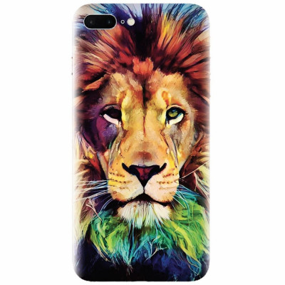 Husa silicon pentru Apple Iphone 8 Plus, Colorfull Lion foto