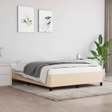 vidaXL Cadru de pat, crem, 140x190 cm, material textil