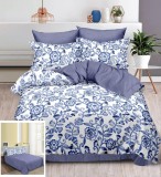 Lenjerie Pat Lola Sf079, Bumbac, 4 Piese, Fara Elastic, Albastru, Lila