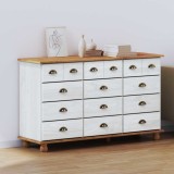 Comodă cu sertare &quot;ASKIM&quot; Alb 79x40x133.5 cm Lemn masiv Pin
