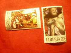 2 Timbre -1969 Liberia seria Pictura , stampilate foto