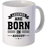 Cana alba personalizata &quot; Legends are born in August&quot;, INOVATIX&reg;. 330ml, Oem