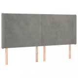 Cumpara ieftin Tablie de pat cu aripioare gri deschis 203x16x118/128cm catifea