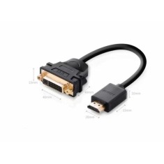 CABLU video Ugreen, HDMI (T) la DVI (M), rezolutie maxima FHD (1920 x 1080), conectori auriti, 0.2m, negru 20136