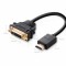 CABLU video Ugreen, HDMI (T) la DVI (M), rezolutie maxima FHD (1920 x 1080), conectori auriti, 0.2m, negru 20136