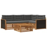 vidaXL Set de canapele de exterior 5 pcs Natural și Antracit 3383315