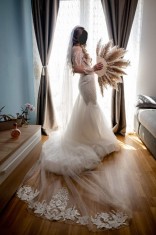 Rochie de mireasa marime S + Voal 2.5m foto