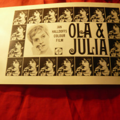 Reclama la Film Ola & Julia , director Jan Halldoff 1967 Suedia ,dim.=30x16,5cm