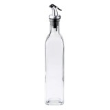 Sticla de Ulei de Masline, Cyrax, Sticla etansa pentru Lichide de Bucatarie, Sticla pentru Uleiuri, Sosuri, Otet, Capac din Inox Dozator, 30 x 6 cm, v
