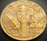 Cumpara ieftin Moneda istorica 10 CENTESIMI - ITALIA, anul 1942 * cod 4199, Europa
