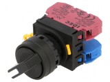 Comutator rotativ 22mm negru
