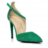 Pantofi piele naturala Valeria Verde - sau Orice Culoare