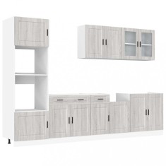Set de dulapuri de bucatarie 7 piese &amp;bdquo;Kalmar&amp;rdquo; lemn Sonoma gri foto