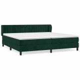 Cumpara ieftin Pat box spring cu saltea, verde inchis, 200x200 cm, catifea