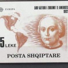 Albania (postaShqiptare) 1992-Europa CEPT,Colita nedantelata ,MNH,Mi.Bl.41