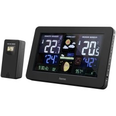 Statie meteo Hama Premium, Termometru, Higrometru, Barometru, Ceas DCF Radio, Alarma inghet, USB, Negru