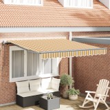 vidaXL Marchiză Retractabilă Automată cu Dungi Colorate 350x250 cm