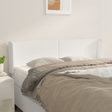 VidaXL Tăblie de pat cu aripioare alb 147x16x78/88 cm piele ecologică