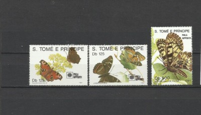 SAO TOME 1991 FAUNA INSECTE FLUTURI foto
