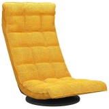 Scaun de podea pivotant, galben mustar, material textil