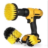 Cumpara ieftin Set 3 perii curatare cu adaptor pentru bormasina/autofiletanta, Galben/Negru