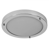 Plafoniera pentru baie OSRAM Classic Crom, E27, max. 15W LED,metal sticla, IP44, O310x80mm, bec neinclus
