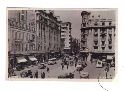 CP Bucuresti - Calea Victoriei, circulata 1938, animata, auto, stare buna foto