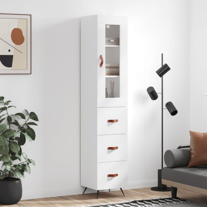 vidaXL Dulap &icirc;nalt, alb, 34,5x34x180 cm, lemn prelucrat 3199209