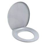 Capac WC din polipropilena, Romtatay PP 40000, gri metalizat, inchidere standard, 375 x 460 mm