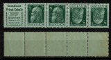 Germania Bayern 1911 timbru 5 Pfg streif de 4 cu tete beche și vignetă rară Privat-Schule Spenger, MNH