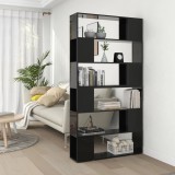 VidaXL Bibliotecă/Separator cameră, negru extralucios, 100x24x188 cm