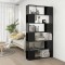 Bibliotecă/Separator cameră, negru extralucios, 100x24x188 cm