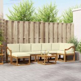 vidaXL Set de canapele de exterior cu pernă 8 pcs Natural și Crem 3366758