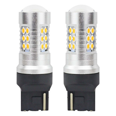 Led Canbus 3030 24smd T20 7440 Wy21w Chihlimbar 12v/24v Amio 02393 foto