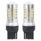 Set becuri auto cu LED CANBUS, 3030, 24SMD, compatibil T20, 7440, WY21W, Portocaliu, 12V / 24V, destinat competitiilor auto sau off-road