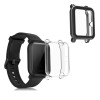 Set 2 Huse pentru Xiaomi Amazfit Bip / Amazfit Bip Lite, Silicon, Negru / Transparent, 54037.01, Kwmobile