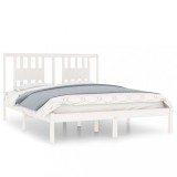 Cumpara ieftin Cadru pat, alb, 140x200 cm, lemn masiv de pin