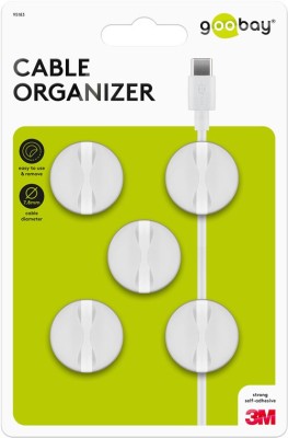 Set organizator cabluri 5 buc alb Goobay foto