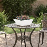 VidaXL Ghiveci Metalic Alb Rece Metal 40 x 40 x 15 cm Ghiveci Metalic