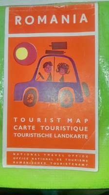 G532-Harta turistica RSR mare 96/ 66 cm stare buna. foto