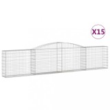 Cumpara ieftin Cosuri gabion arcuite 15 buc, 400x30x80/100 cm, fier galvanizat