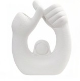 Cumpara ieftin Vaza ceramica Boho, decorativa pentru living, birou, dormitor, baie, bucatarie, 14 x 17 x 6 cm, alb Alb 17 cm