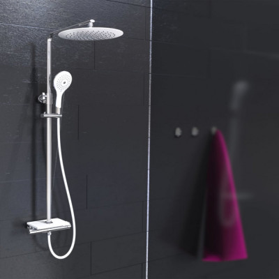 EISL Set duș deasupra capului/mixer termostatic &amp;bdquo;GRANDE VITA&amp;rdquo; alb crom foto