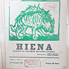 Revista Hiena nr.4/1919, revista de polemica politico-literara