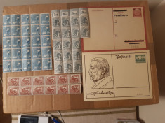 set 2 carti postale Deutsches Reichplus 3 fragmente coli Germania 1946 foto