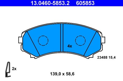 ATE 13.0460-5853.2 set placute frana,frana disc foto