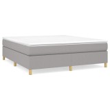 Cumpara ieftin Pat continental cu saltea, gri deschis, 160x200 cm, textil